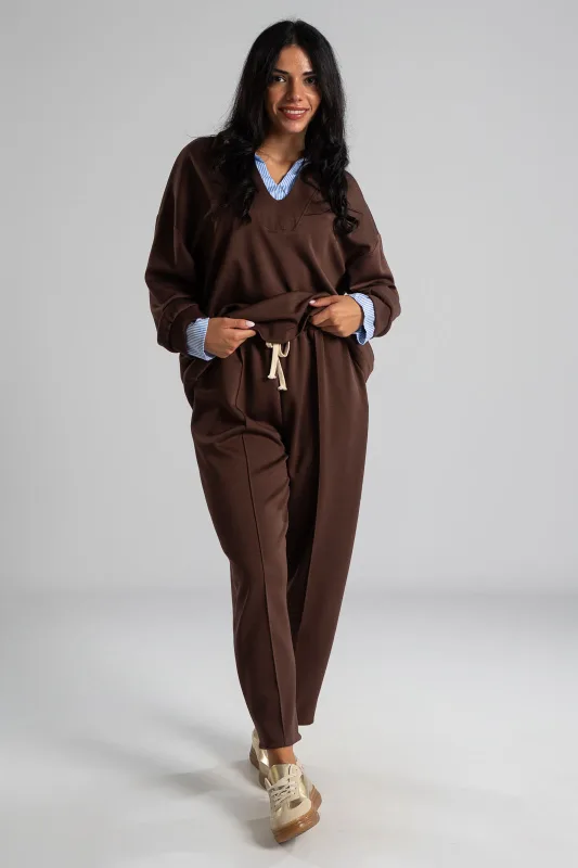 Set Blouse with Collar and Trousers