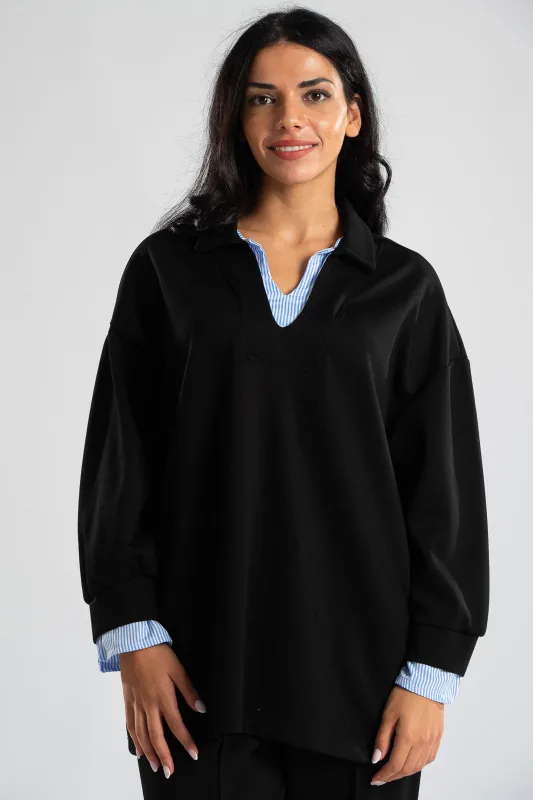 Set Blouse with Collar and Trousers