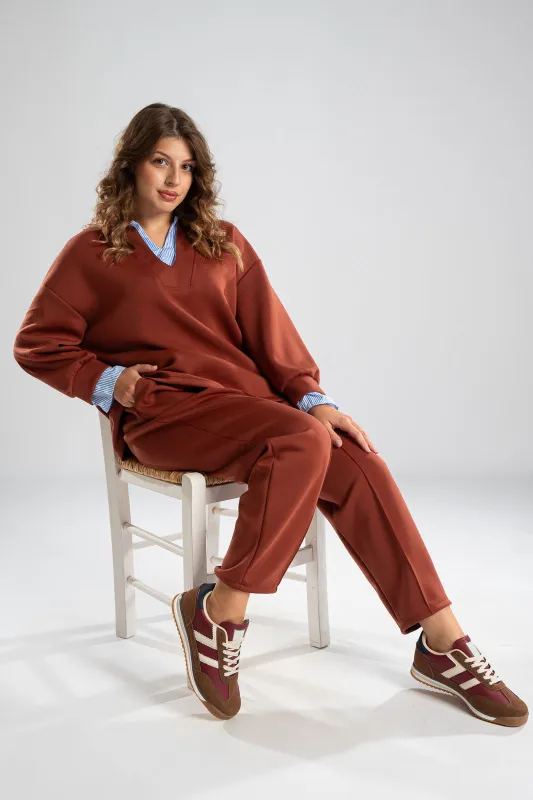 Set Blouse with Collar and Trousers