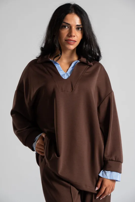 Set Blouse with Collar and Trousers