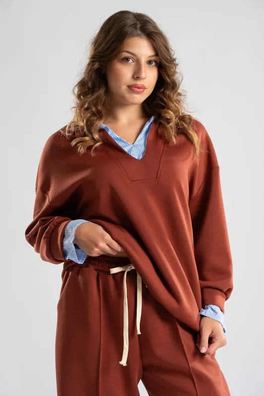 Set Blouse with Collar and Trousers