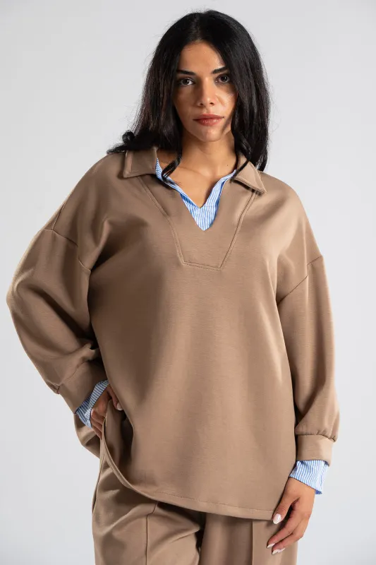 Set Blouse with Collar and Trousers