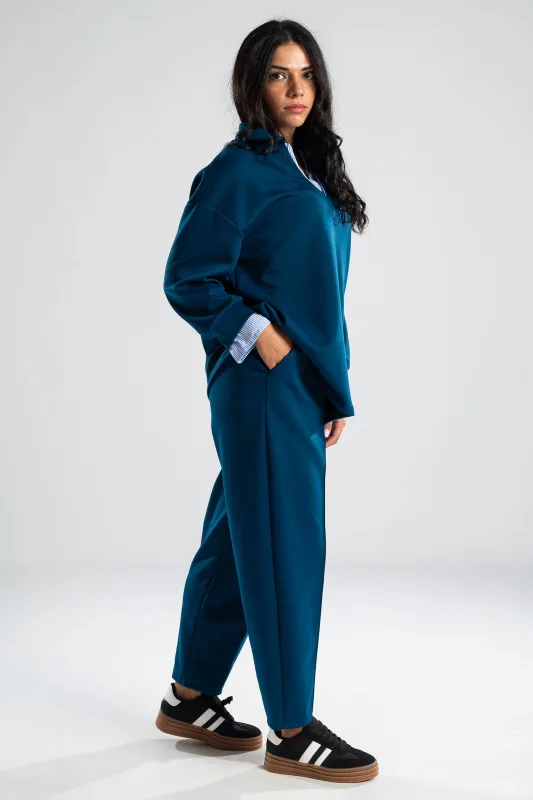 Set Blouse with Collar and Trousers