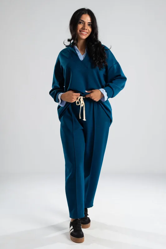 Set Blouse with Collar and Trousers