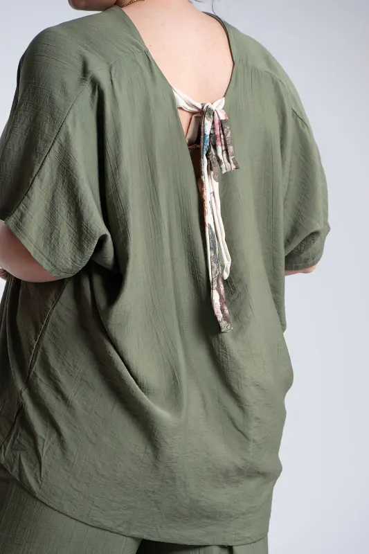 Σετ Μπλουζα-Παντελονα Floral Δέσιμο