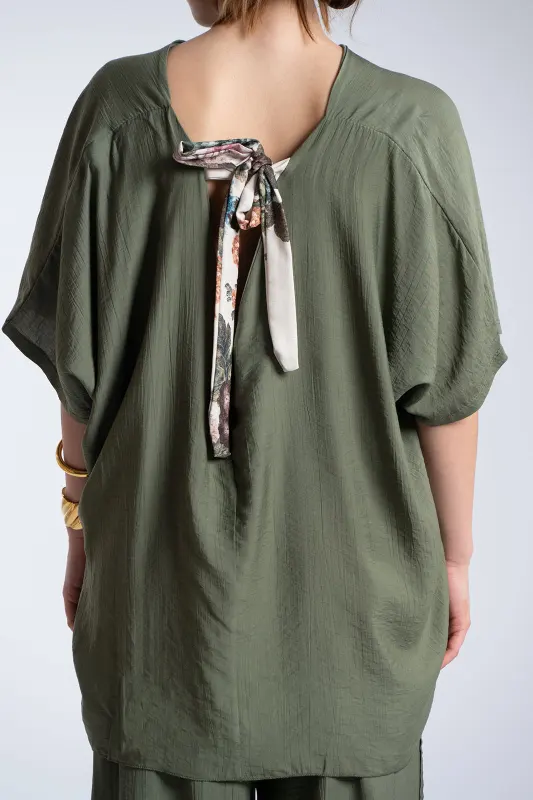 Σετ Μπλουζα-Παντελονα Floral Δέσιμο