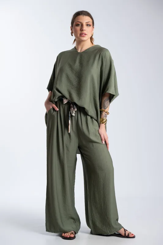 Σετ Μπλουζα-Παντελονα Floral Δέσιμο