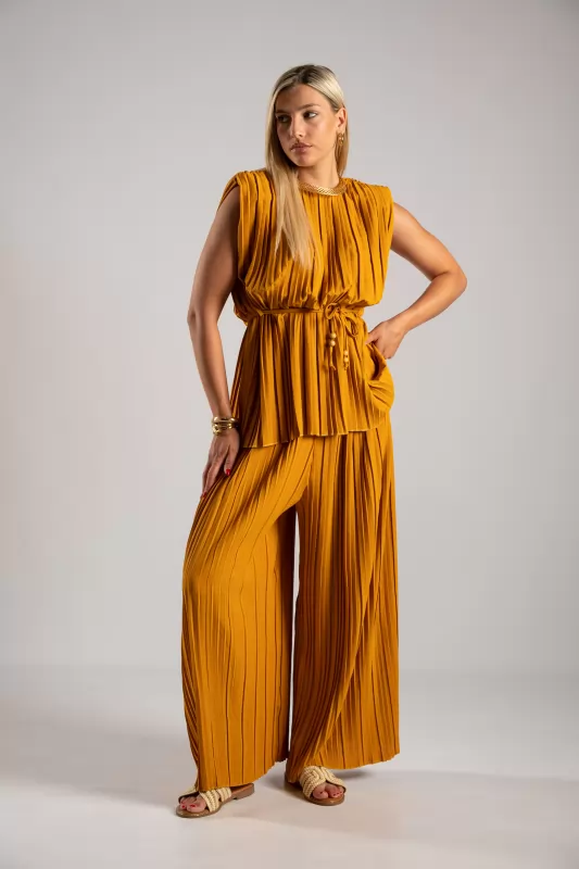 Set Blouse Pants Pleated