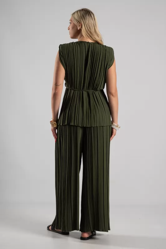 Set Blouse Pants Pleated