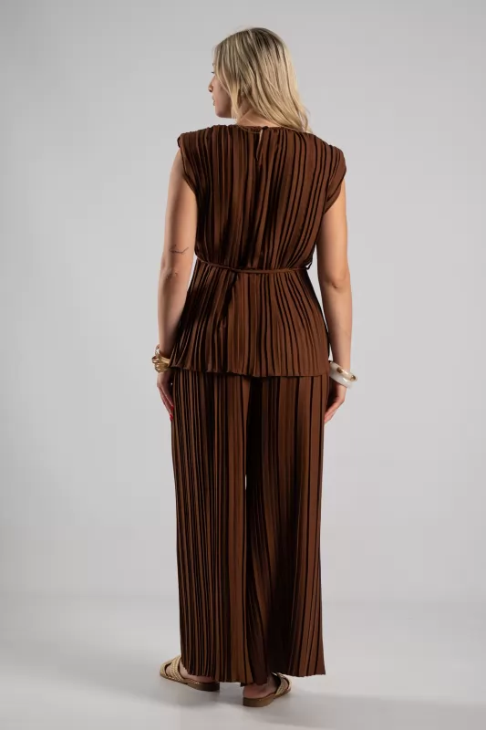 Set Blouse Pants Pleated