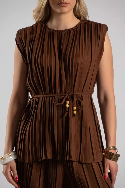 Set Blouse Pants Pleated