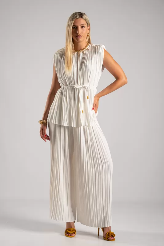 Set Blouse Pants Pleated