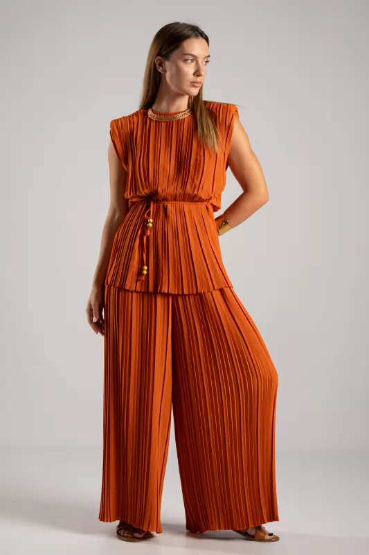 Set Blouse Pants Pleated