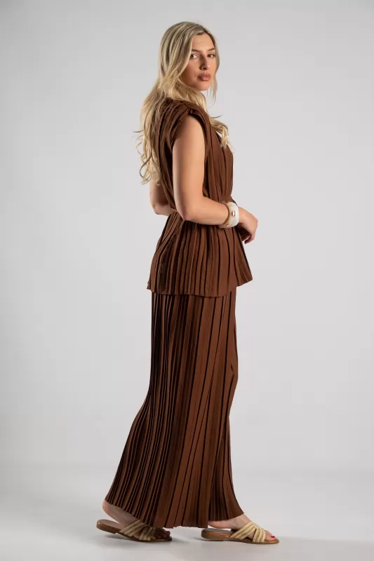 Set Blouse Pants Pleated