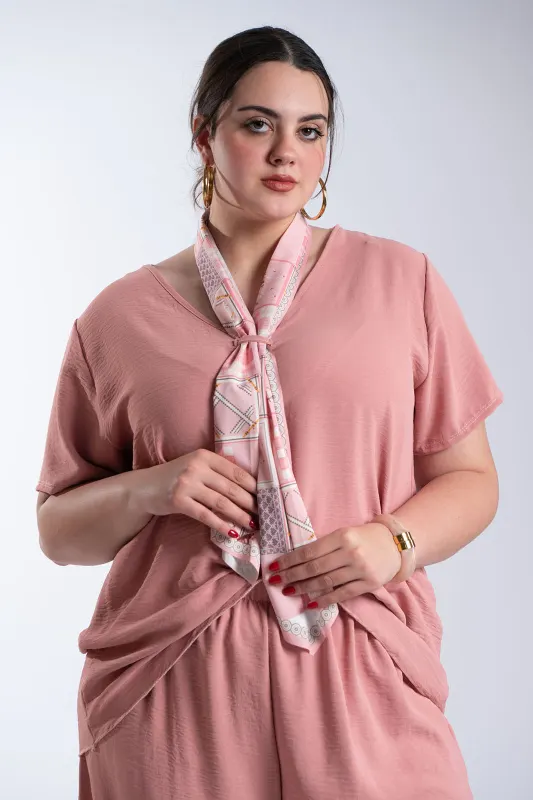 Σετ Μπλούζα-Παντελόνι Crep Φουλάρι