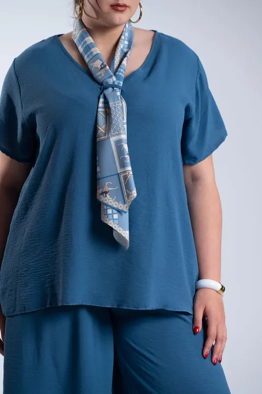 Σετ Μπλούζα-Παντελόνι Crep Φουλάρι