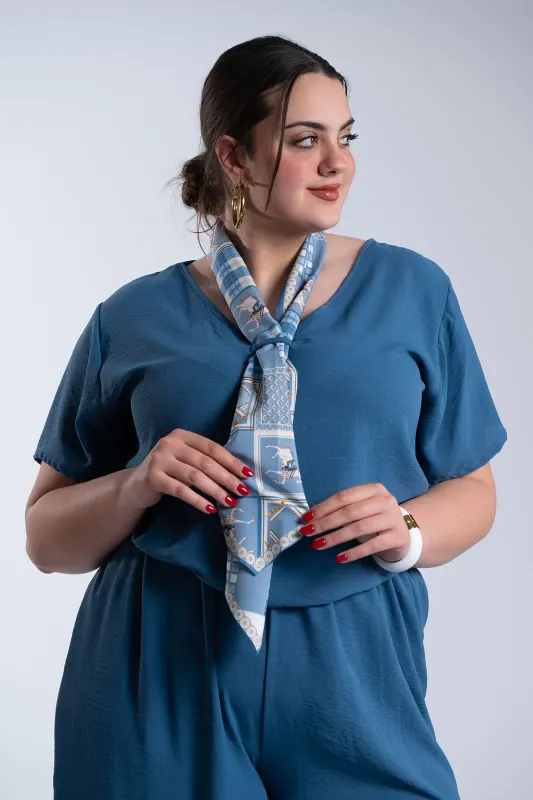 Σετ Μπλούζα-Παντελόνι Crep Φουλάρι