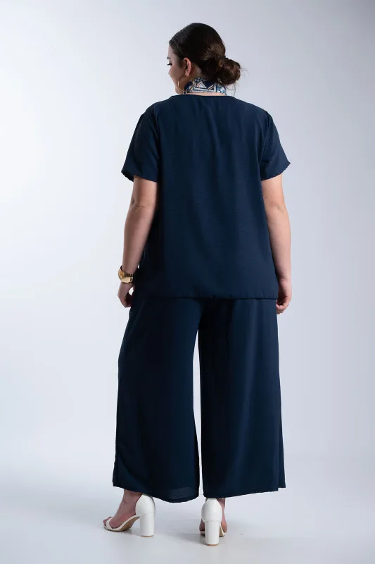 Σετ Μπλούζα-Παντελόνι Crep Φουλάρι