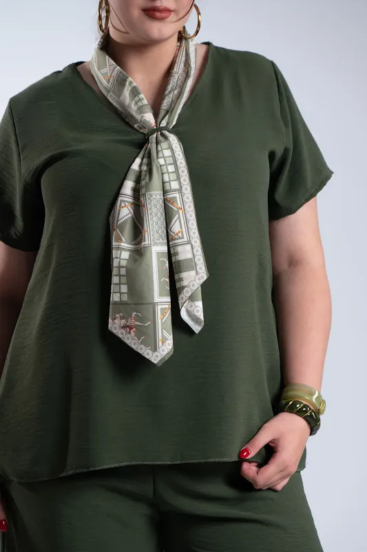 Σετ Μπλούζα-Παντελόνι Crep Φουλάρι