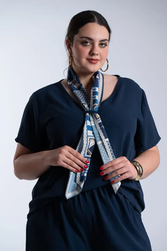 Σετ Μπλούζα-Παντελόνι Crep Φουλάρι