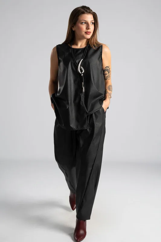 Σετ Μπλούζα-Παντελόνι Δερματίνη