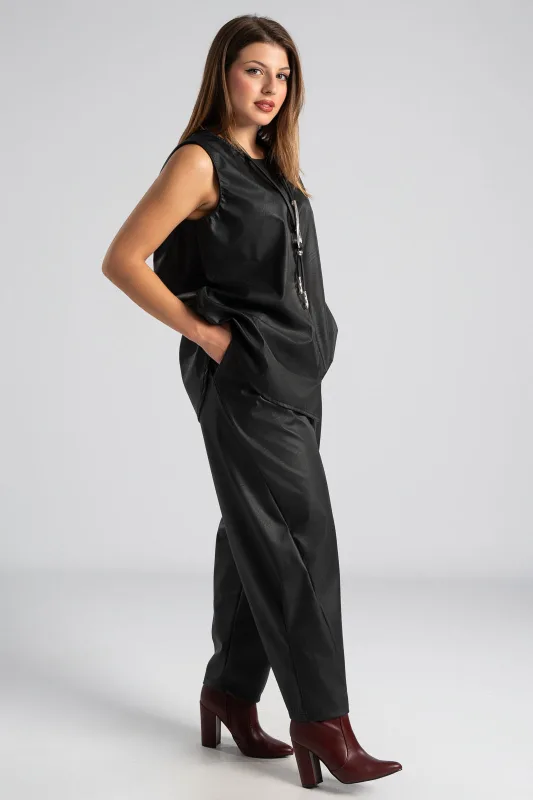 Σετ Μπλούζα-Παντελόνι Δερματίνη