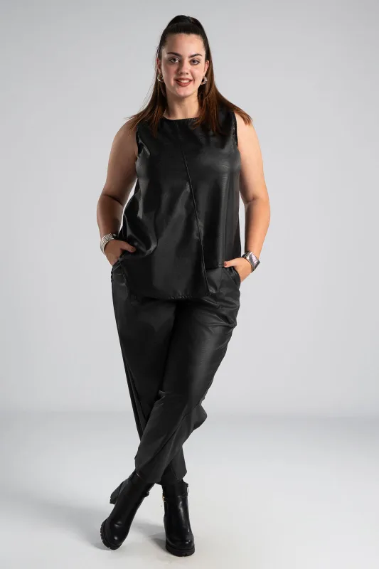 Σετ Μπλούζα-Παντελόνι Δερματίνη