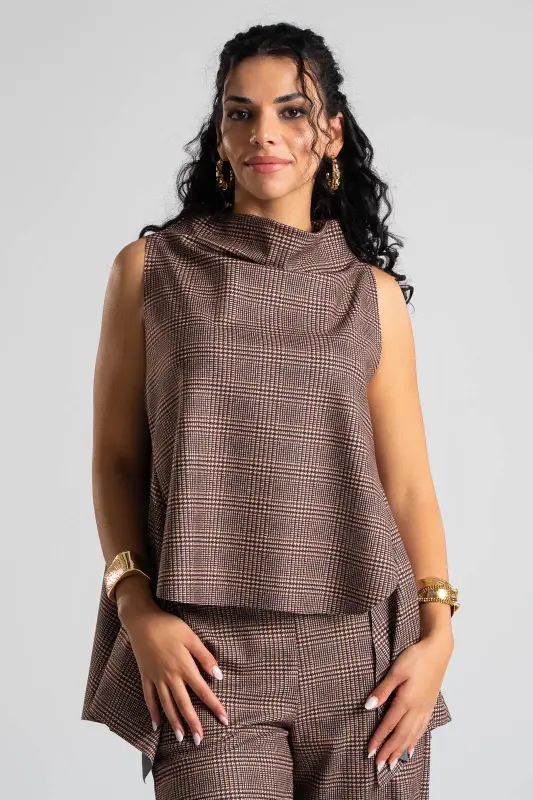 Set Blouse Trousers Checkered