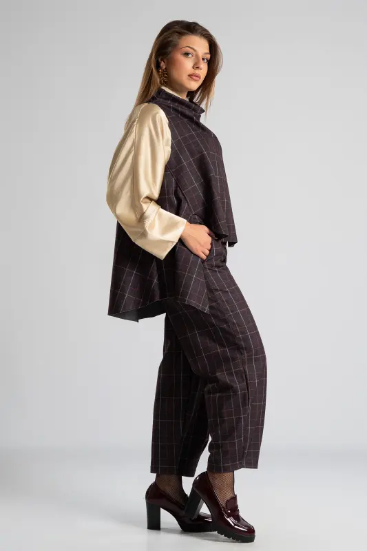 Set Blouse Trousers Checkered