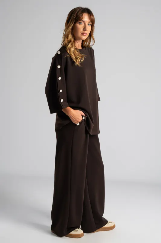 Set Blouse-Pants Button Pearl 