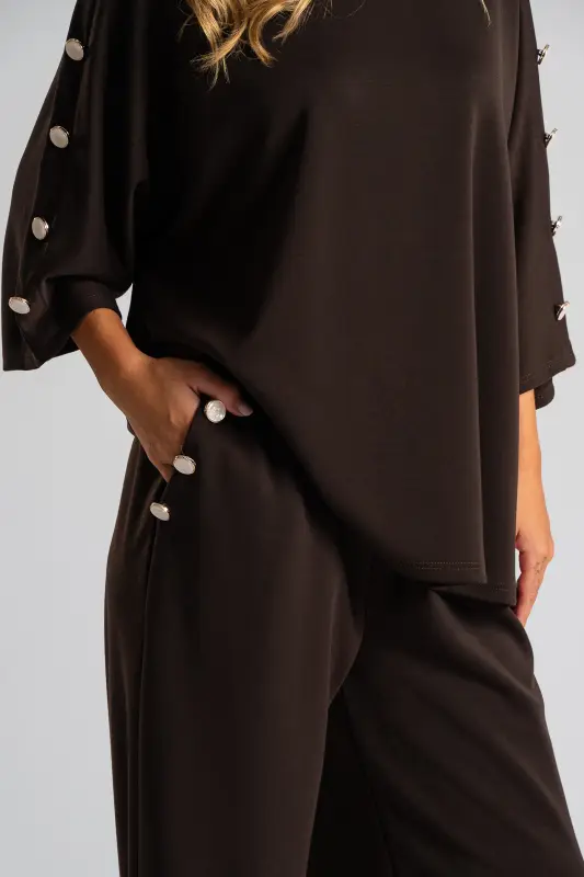 Set Blouse-Pants Button Pearl 