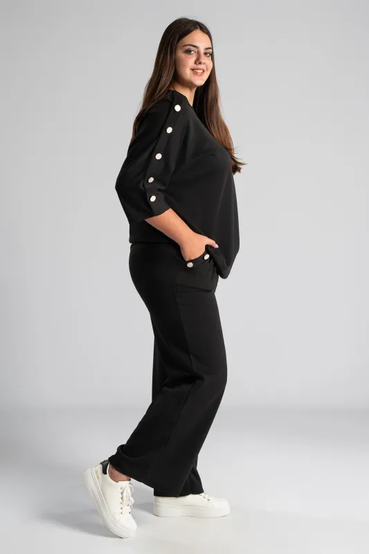 Set Blouse-Pants Button Pearl 