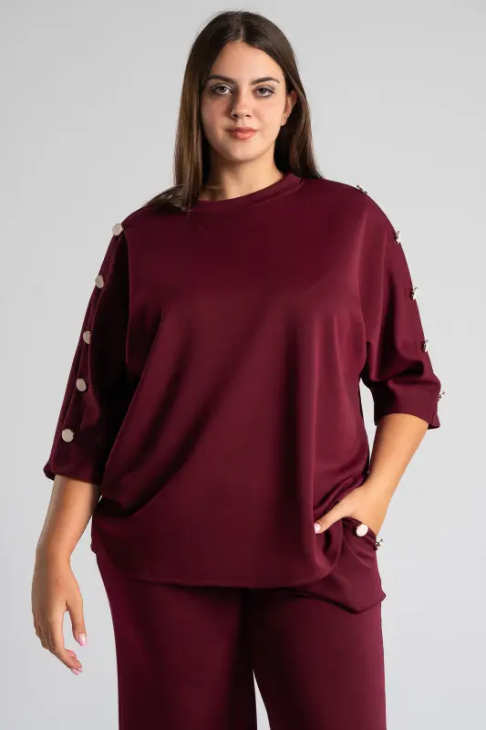 Set Blouse-Pants Button Pearl 