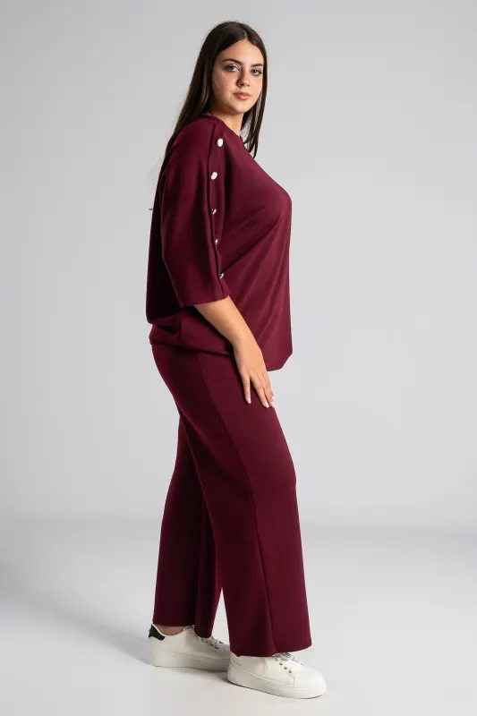 Set Blouse-Pants Button Pearl 