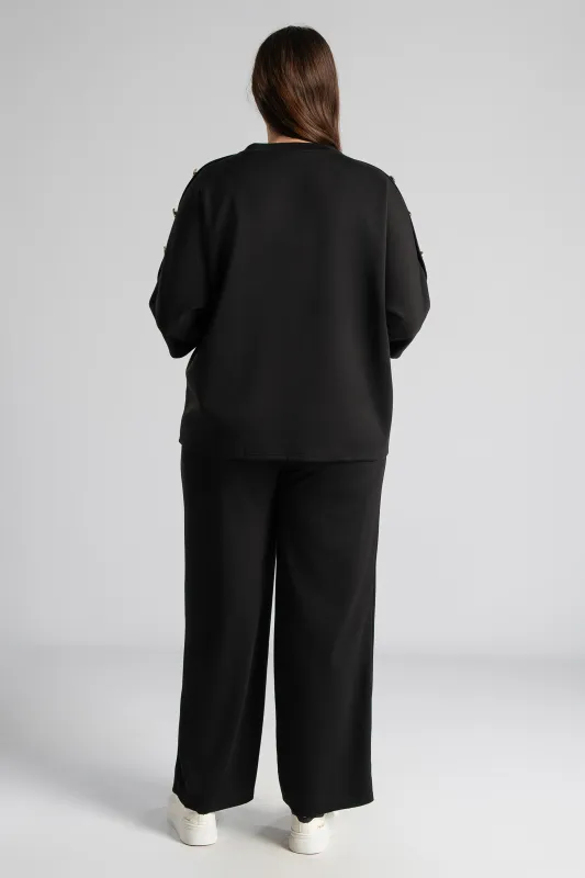 Set Blouse-Pants Button Pearl 