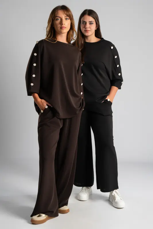 Set Blouse-Pants Button Pearl 