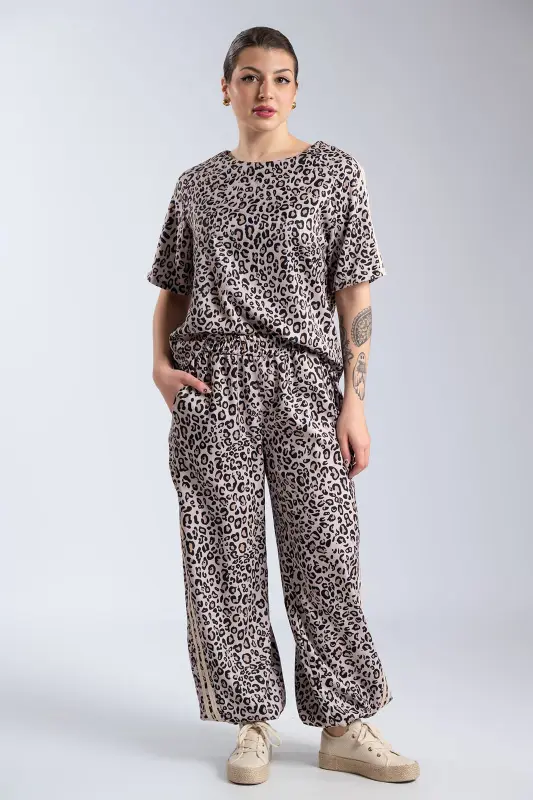 Σετ Μπλούζα-Παντελόνι Leopard Ρίγες
