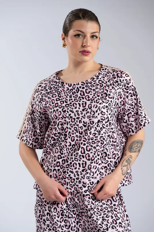 Σετ Μπλούζα-Παντελόνι Leopard Ρίγες