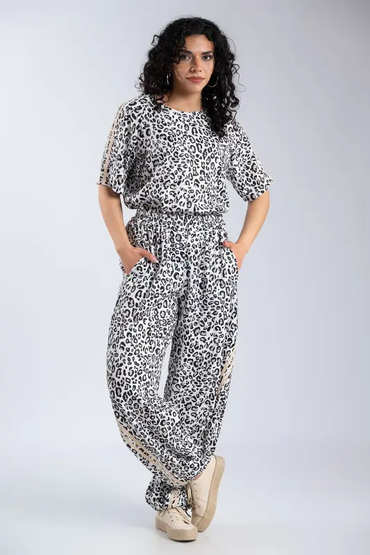 Σετ Μπλούζα-Παντελόνι Leopard Ρίγες