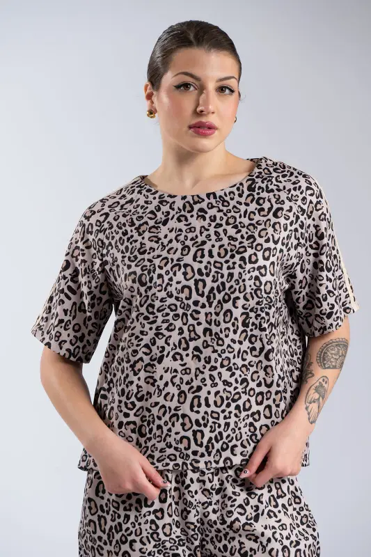 Σετ Μπλούζα-Παντελόνι Leopard Ρίγες