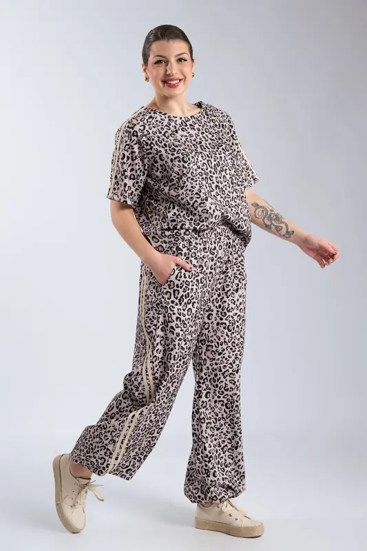 Σετ Μπλούζα-Παντελόνι Leopard Ρίγες