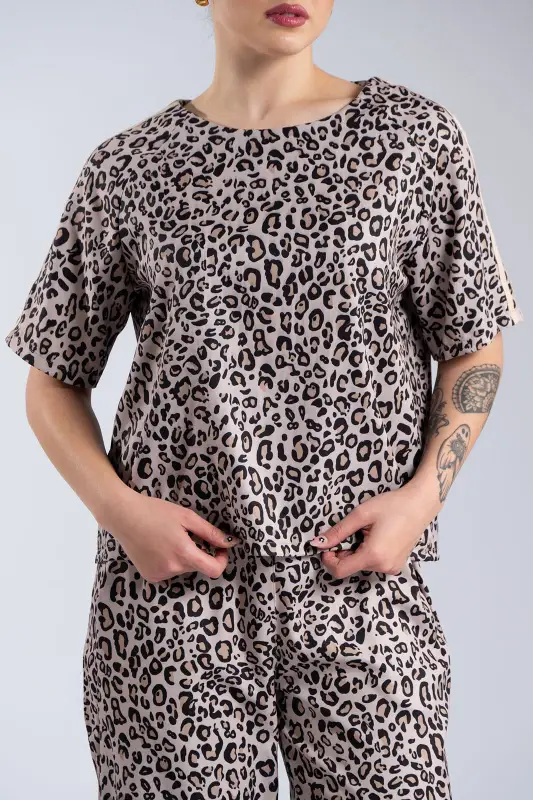 Σετ Μπλούζα-Παντελόνι Leopard Ρίγες