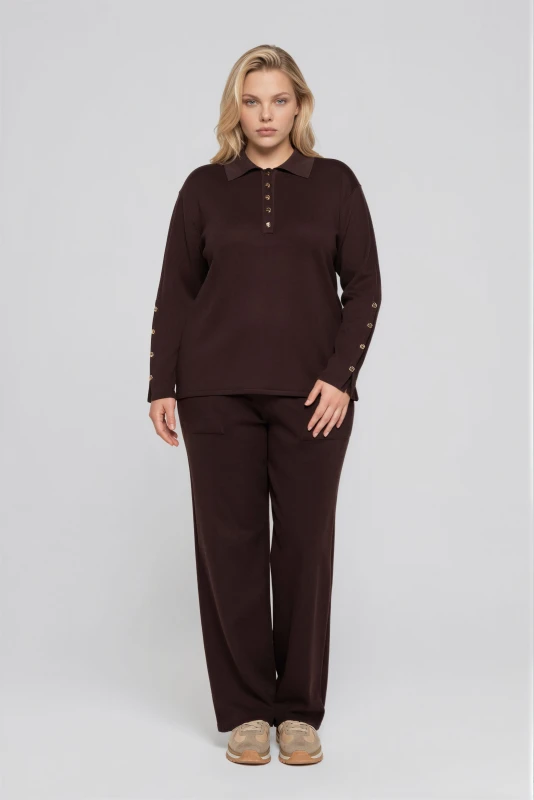 Co-ord Blouse-Pants with Gold Buttons