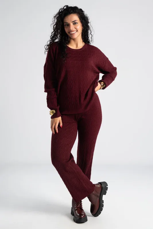 Σετ Μπλούζα-Παντελόνι Νημάτινο Πλεξούδες