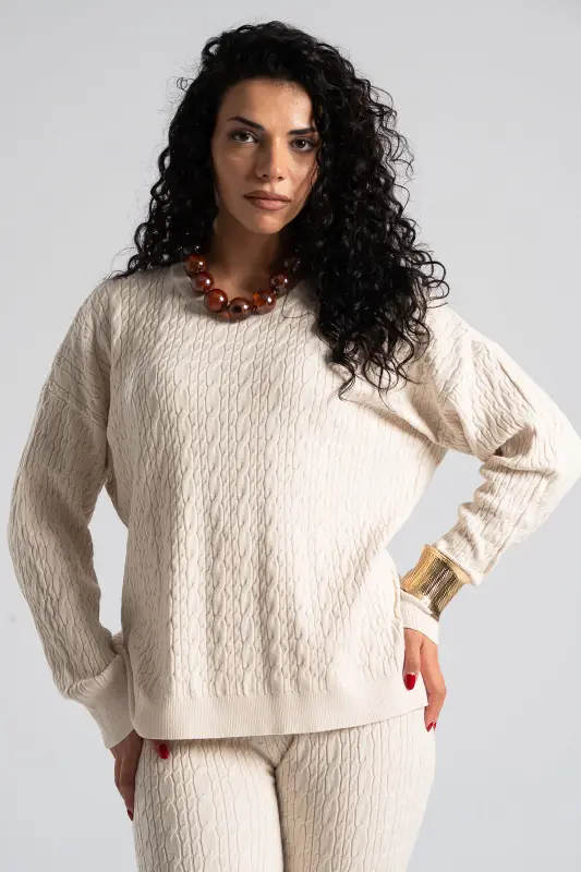 Σετ Μπλούζα-Παντελόνι Νημάτινο Πλεξούδες