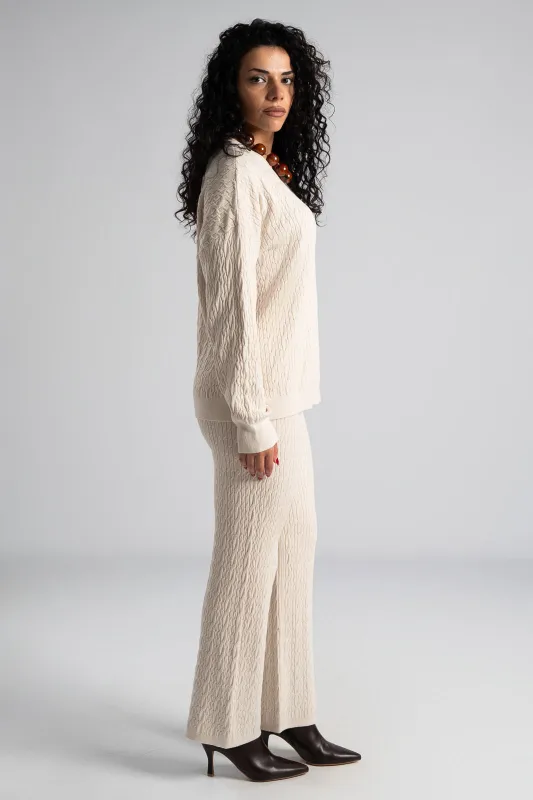 Σετ Μπλούζα-Παντελόνι Νημάτινο Πλεξούδες