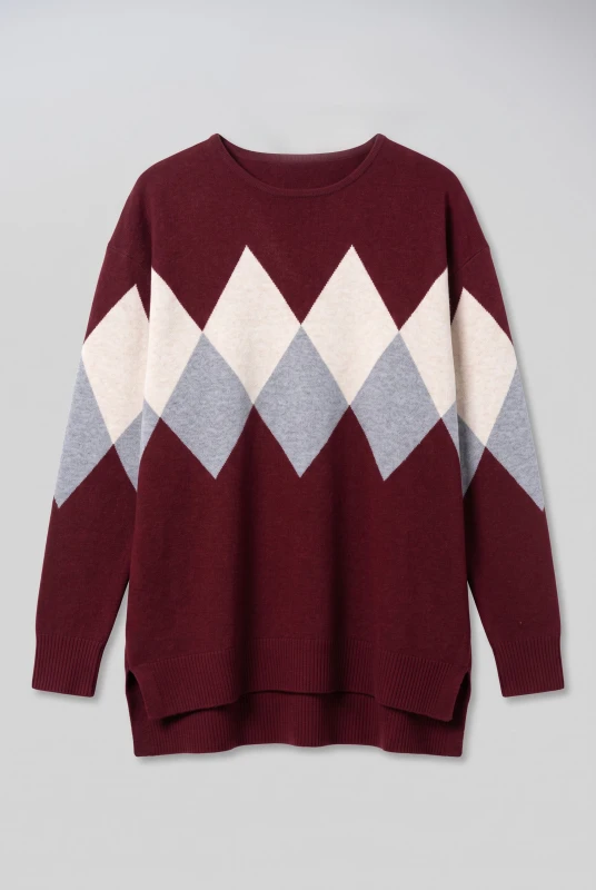 Co-ord Top-Pants Knit Rhombus 