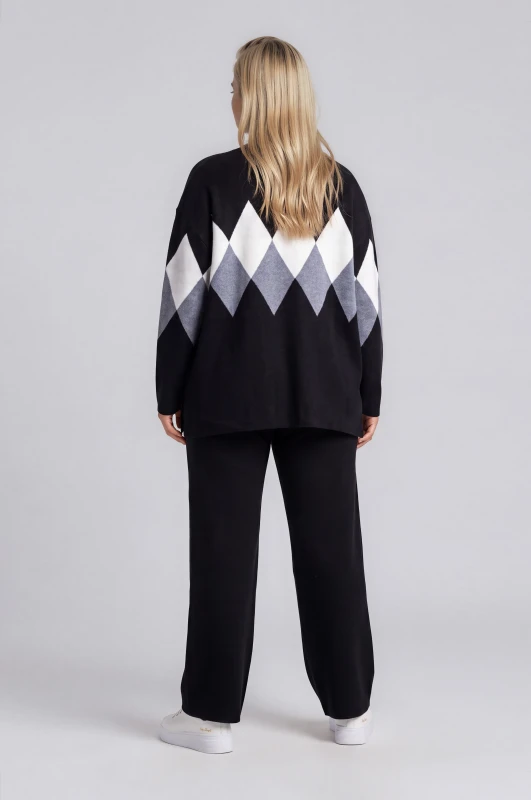 Co-ord Top-Pants Knit Rhombus 