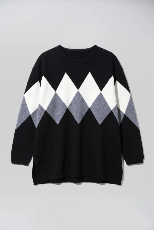 Co-ord Top-Pants Knit Rhombus 