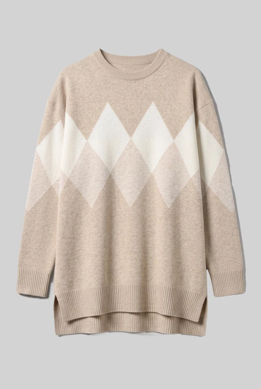 Co-ord Top-Pants Knit Rhombus 